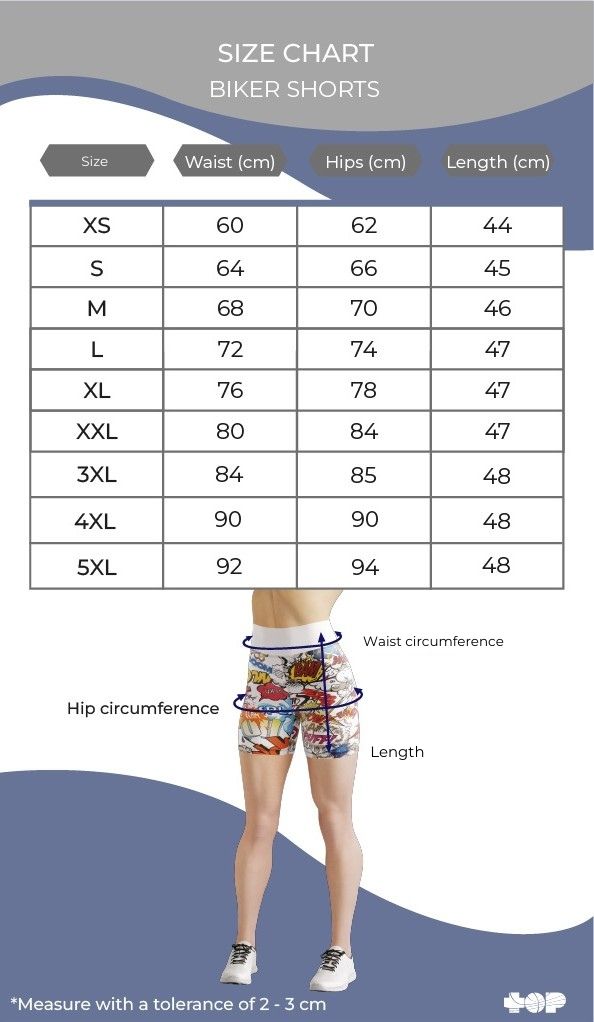 Tabulka velikostni bikershorts by Utopy EN